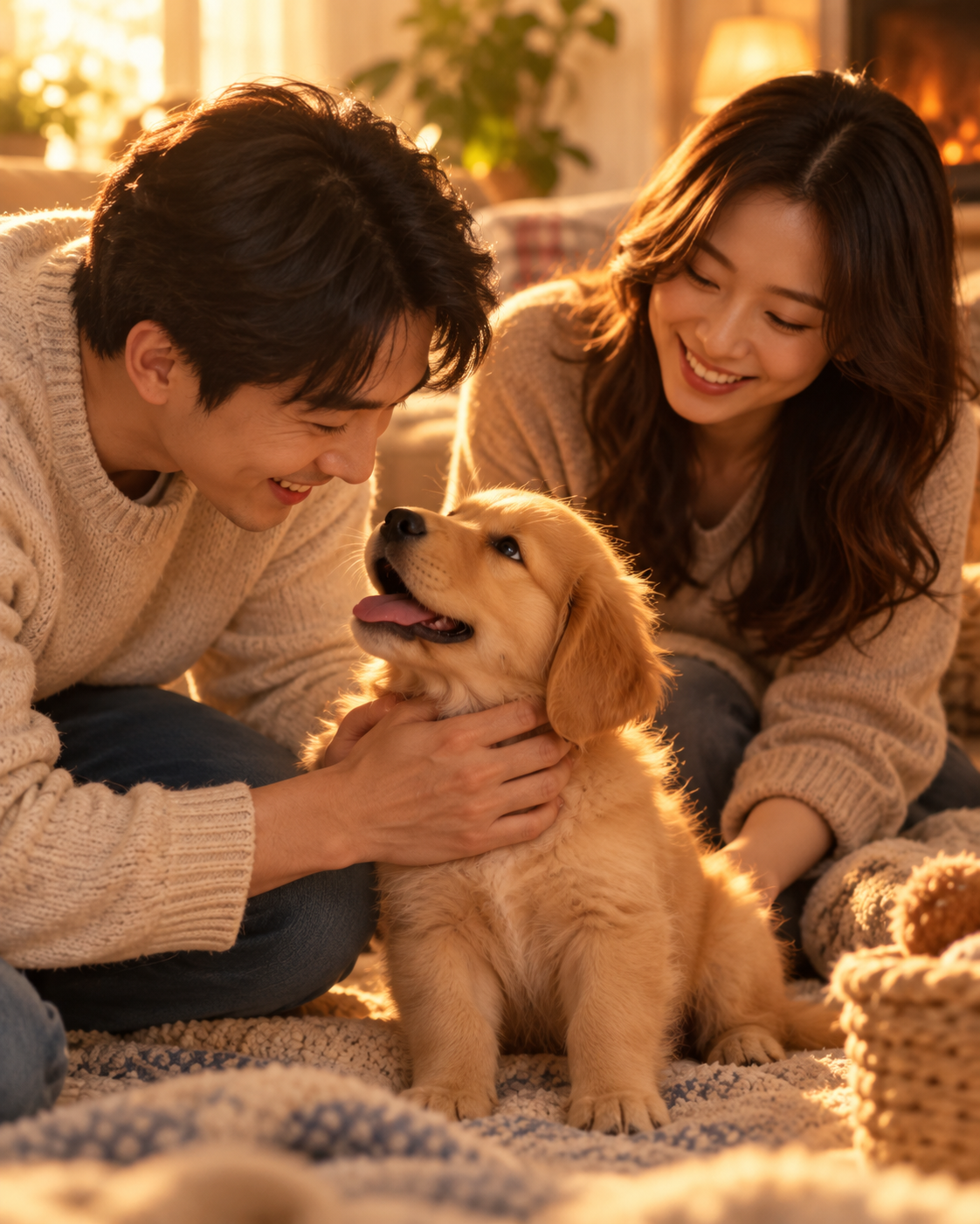 새 가족과 집에서 지내는 콩이